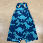 Global Mamas Romper: Dinos-Navy-Organic-12M