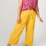 Global Mamas Trousers-Tenos: Floral Burst-Gold-Organic-XL