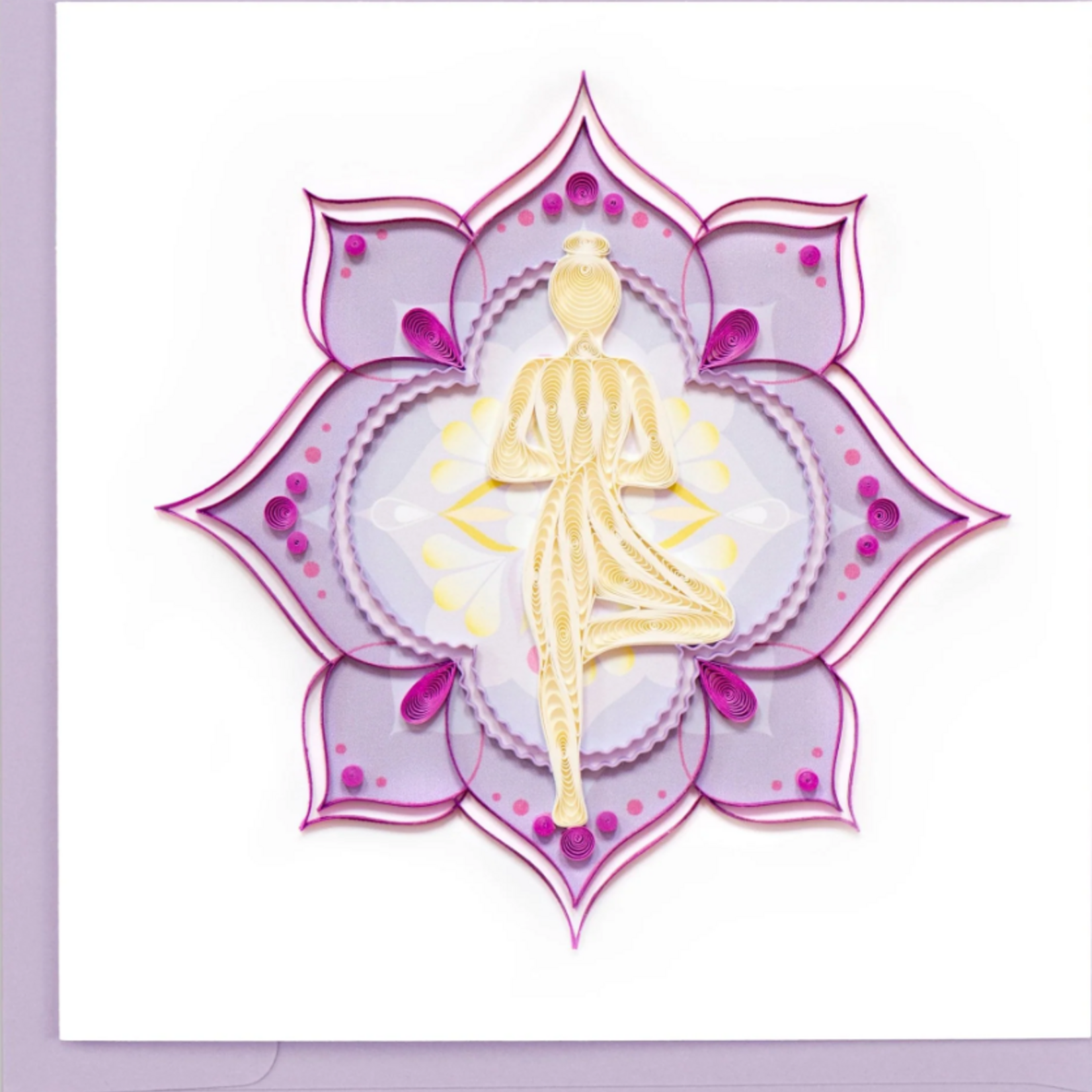 Quilling Card Yoga Tree Pose Quilled Card