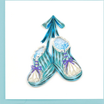 Quilling Card Blue Baby Booties Quilled Card