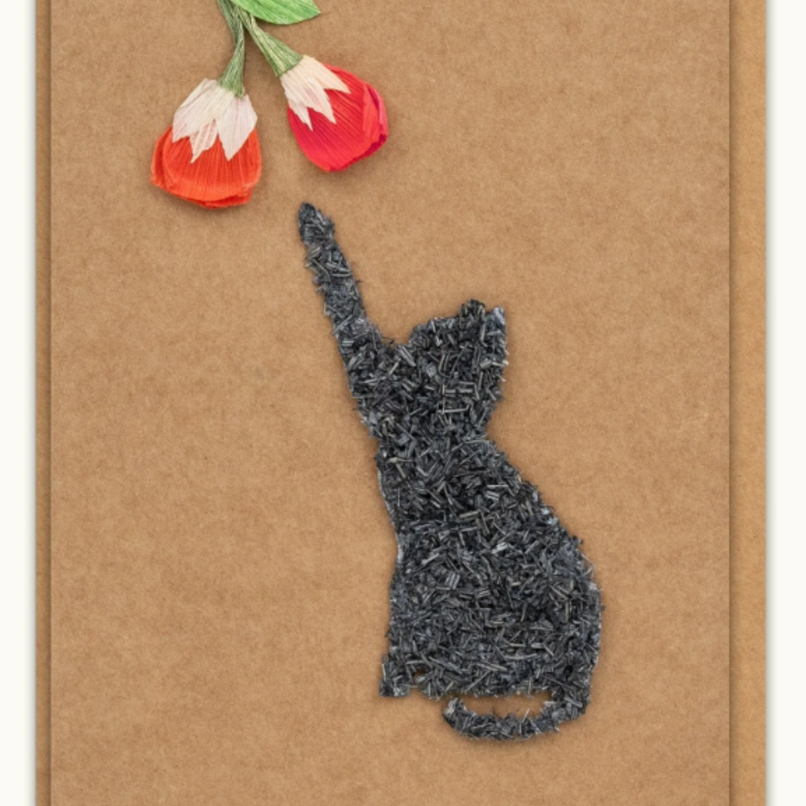 Quilling Card H&H Cat with Flowers Card