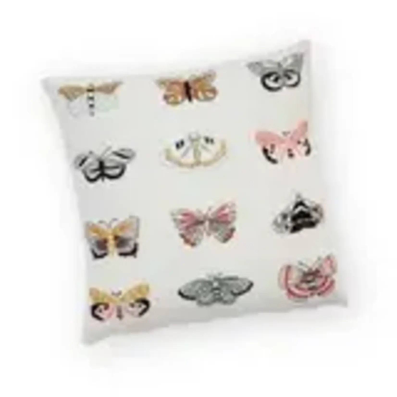 Serrv Flutter Embroidered Butterfly Pillow
