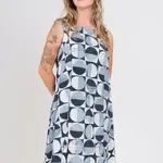 Global Mamas Boardwalk Dress: Mod Circles-Black-Organic-L