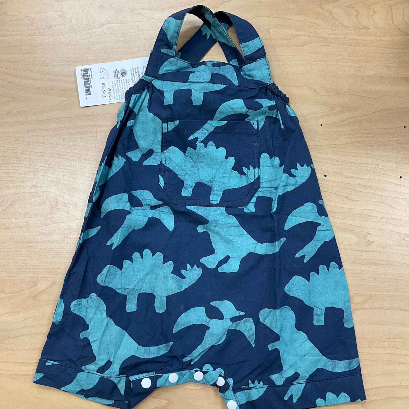 Global Mamas Romper: Dino-Navy-Organic-18M