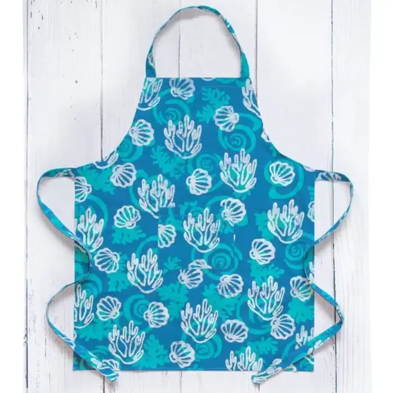 Global Mamas Apron Reversible: Coral- Teal-Organic