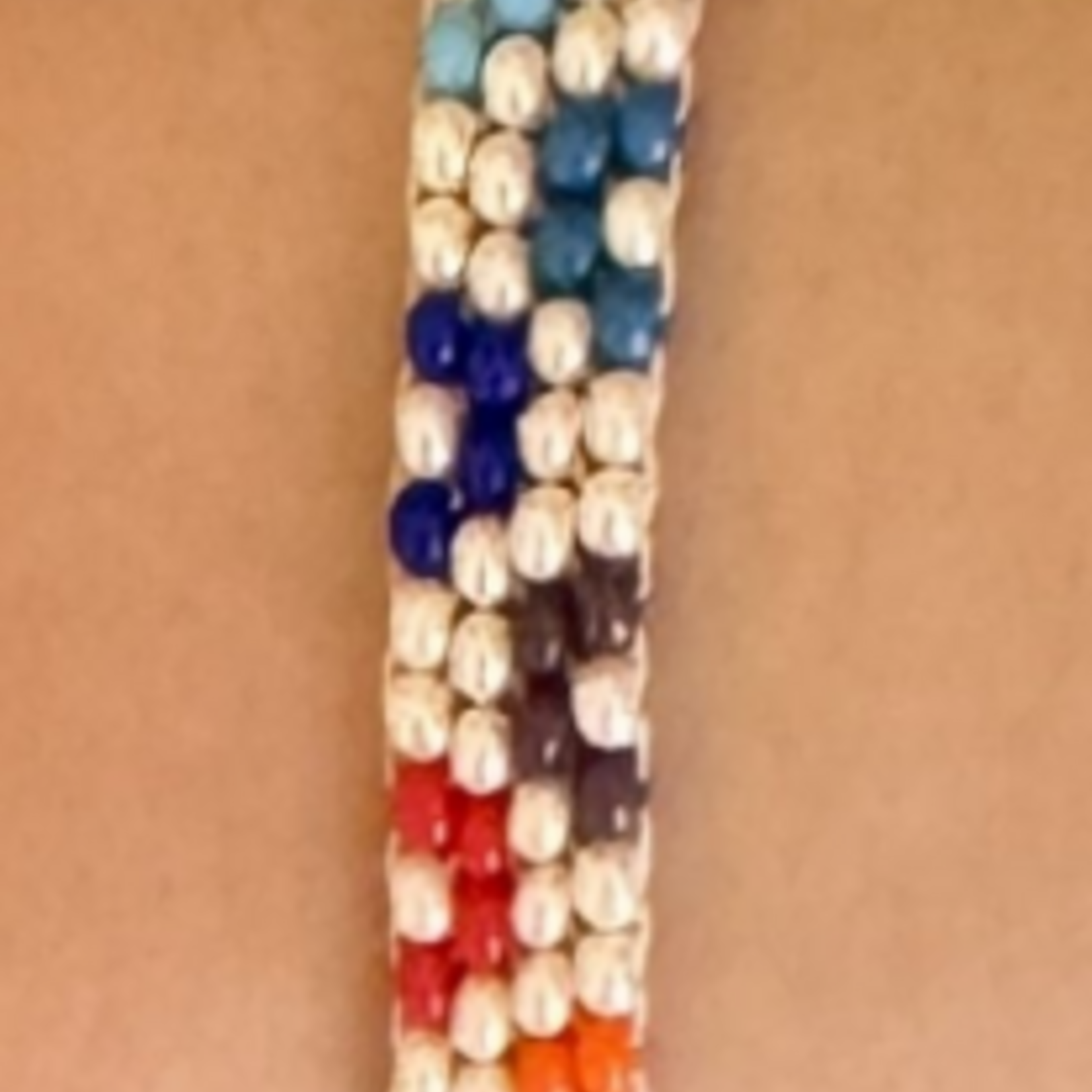 Unique Batik Rainbow Daisy Beaded Bracelet
