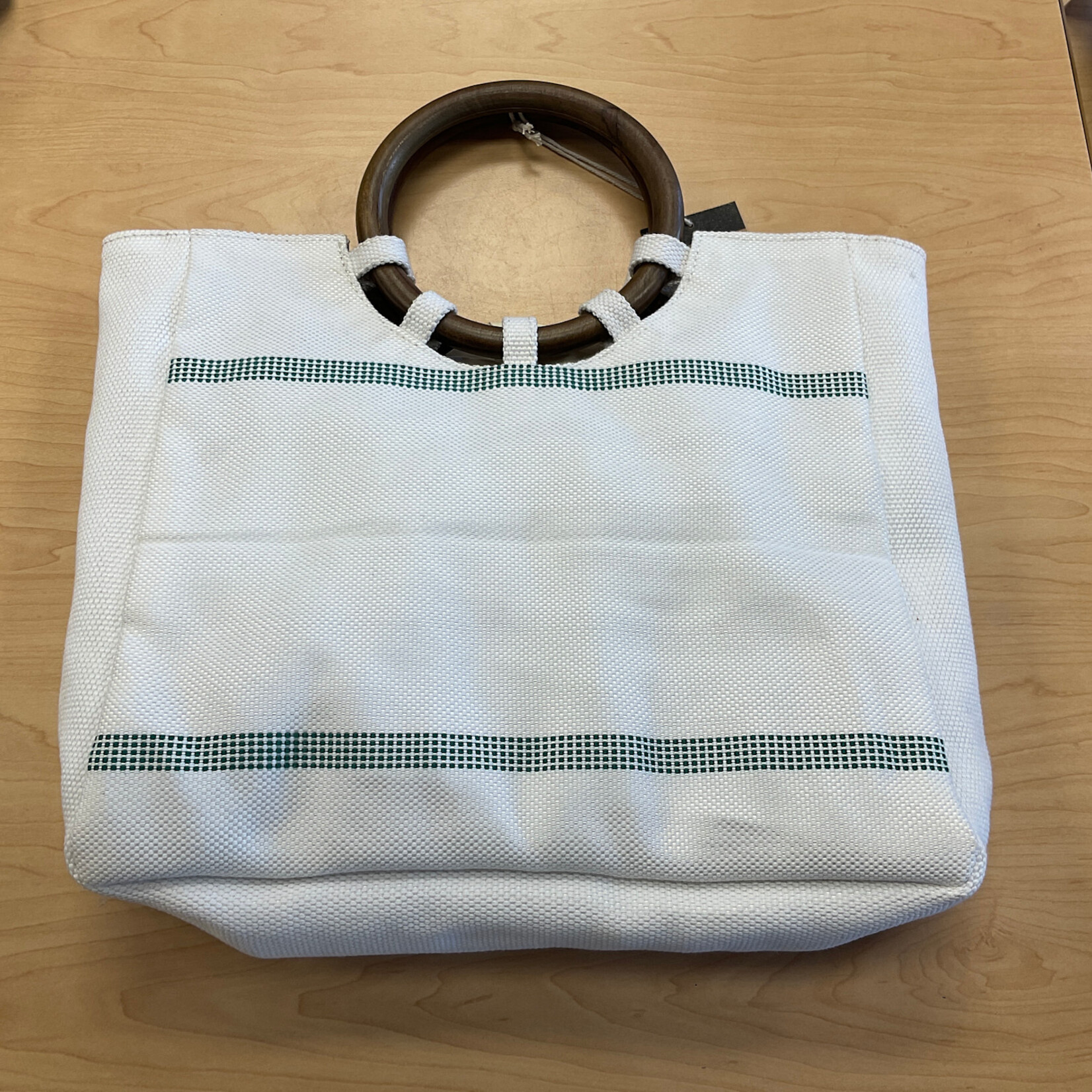 Global Crafts Firehose Wood Handled Bag
