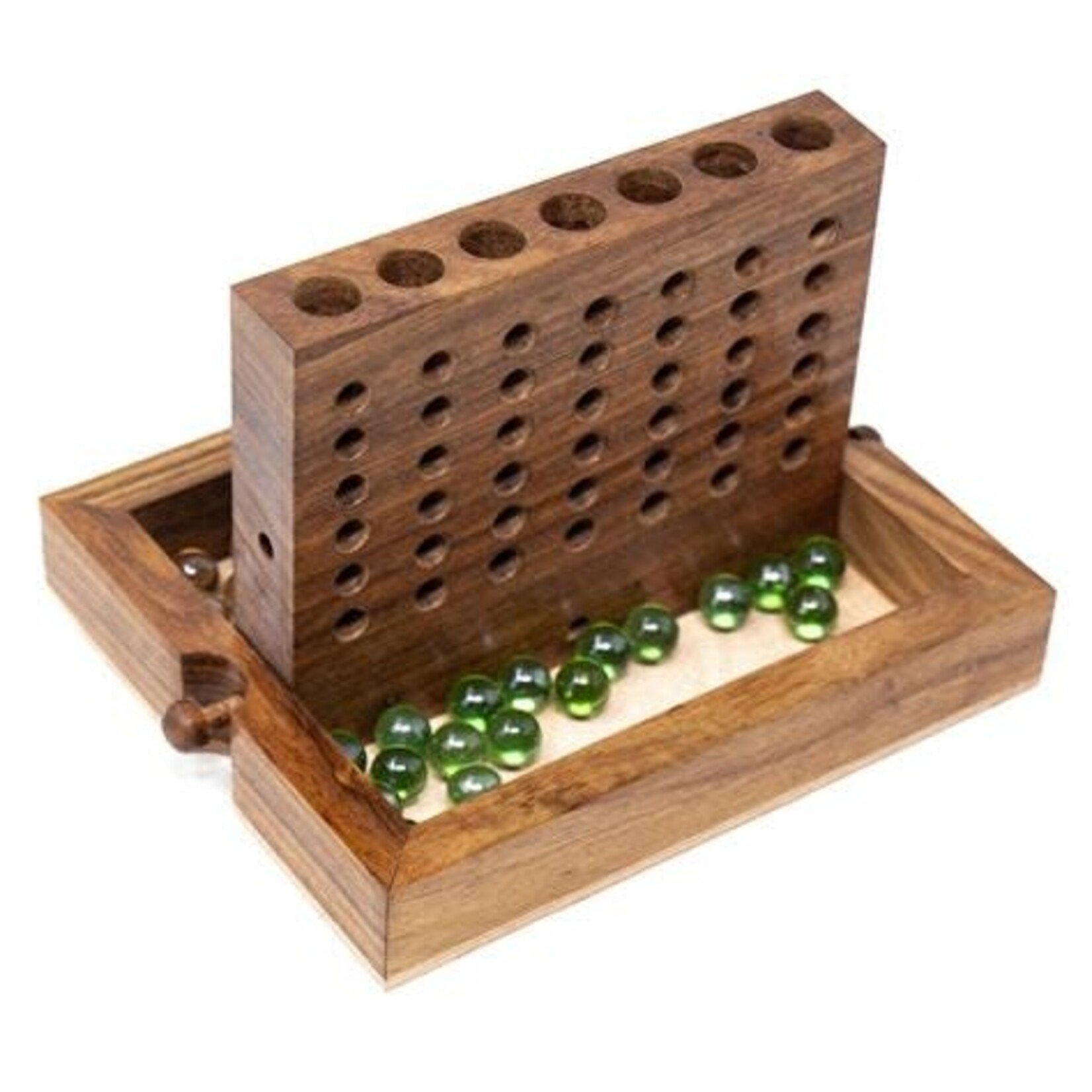 Global Crafts Handmade Sheesham Wood Connect Four Game