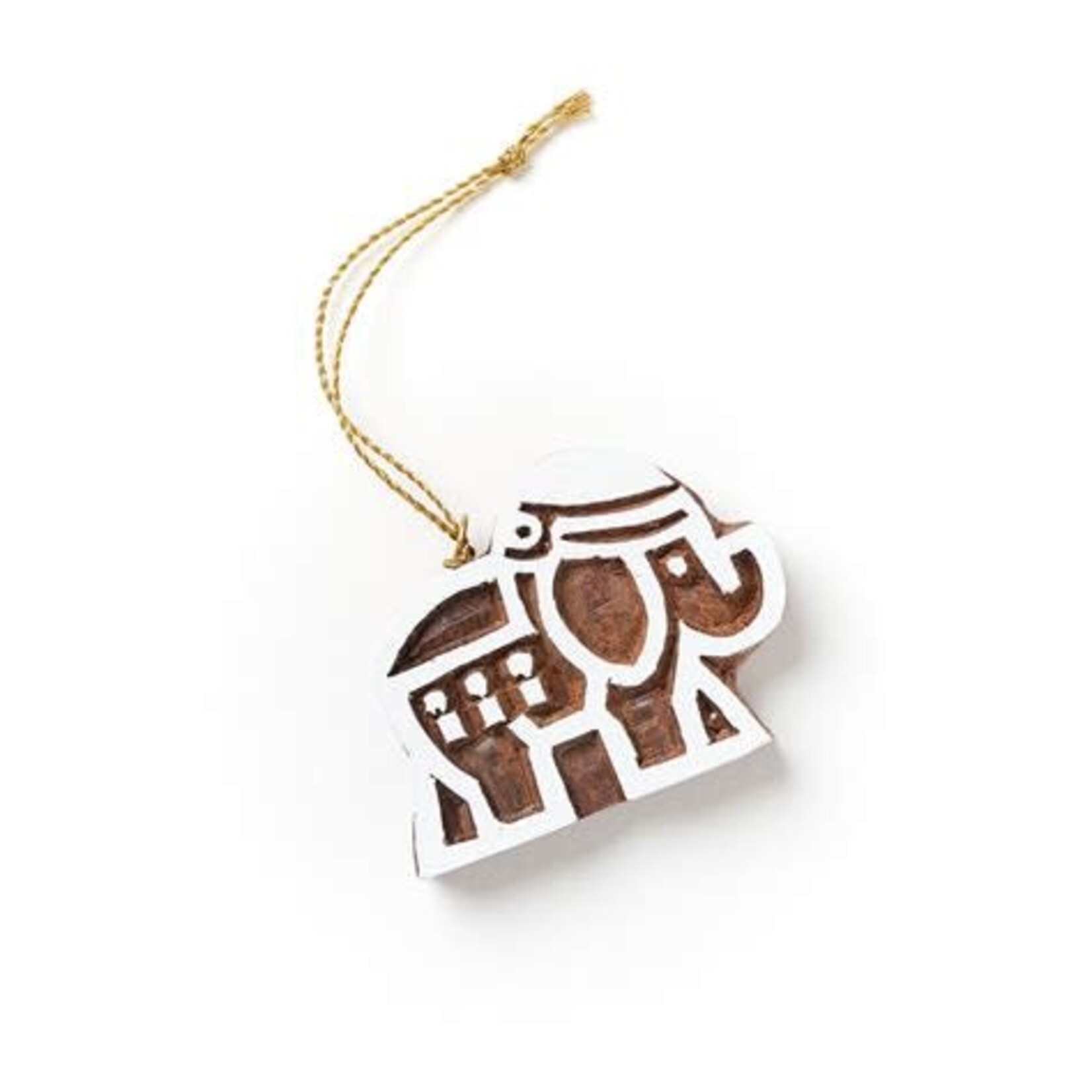 Matr Boomie Hima Bindu Elephant Ornament - Hand Carved Wood
