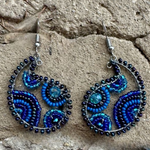 Unique Batik Paisley Beaded Wire Earrings- Assorted
