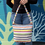 Unique Batik Striped Shoulder Bag - Assorted