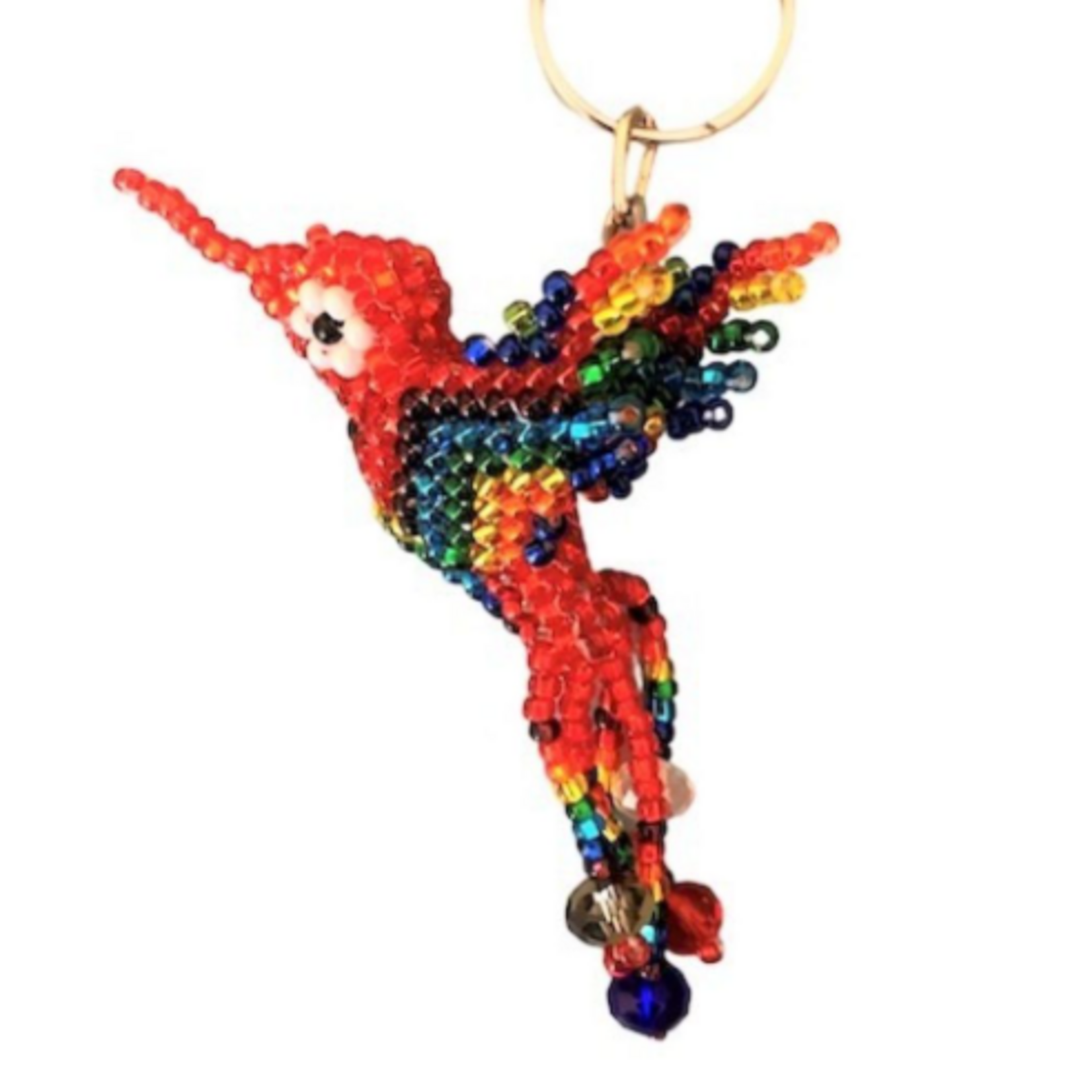 Unique Batik Mini Hummingbird Beaded Keychain-$6