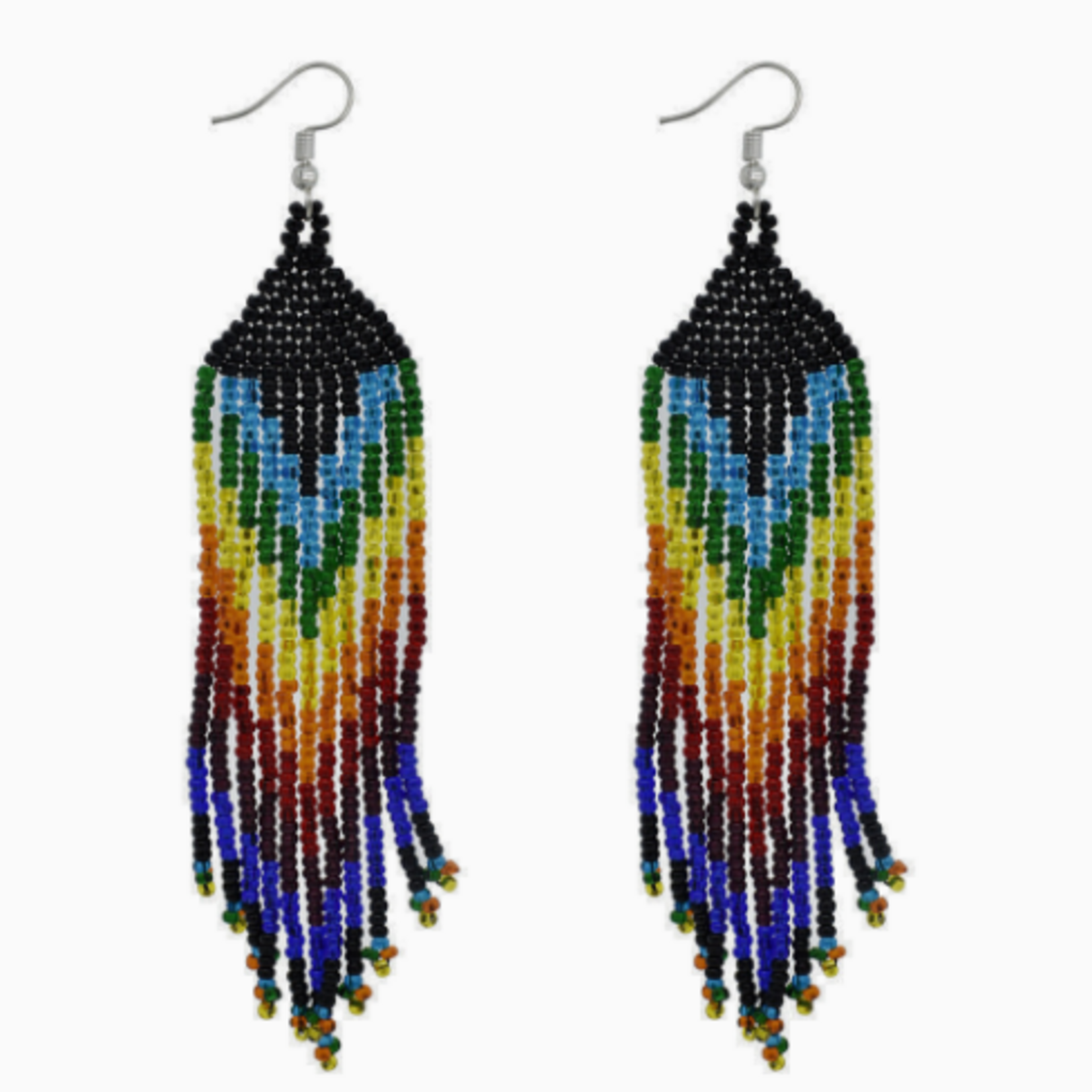 Unique Batik Tribal Feather Beaded Earrings-Assorted