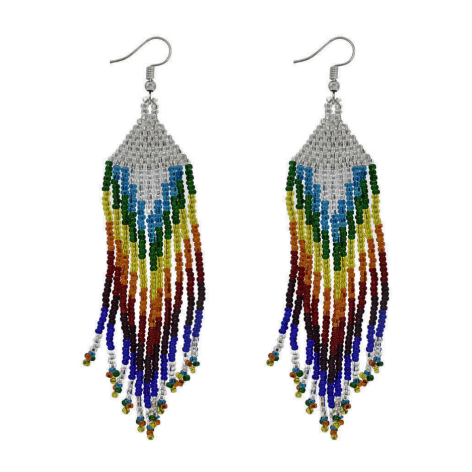 Unique Batik Tribal Feather Beaded Earrings-Assorted