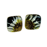 Unique Batik Fusion Glass Stud Earrings- Earth-Assorted