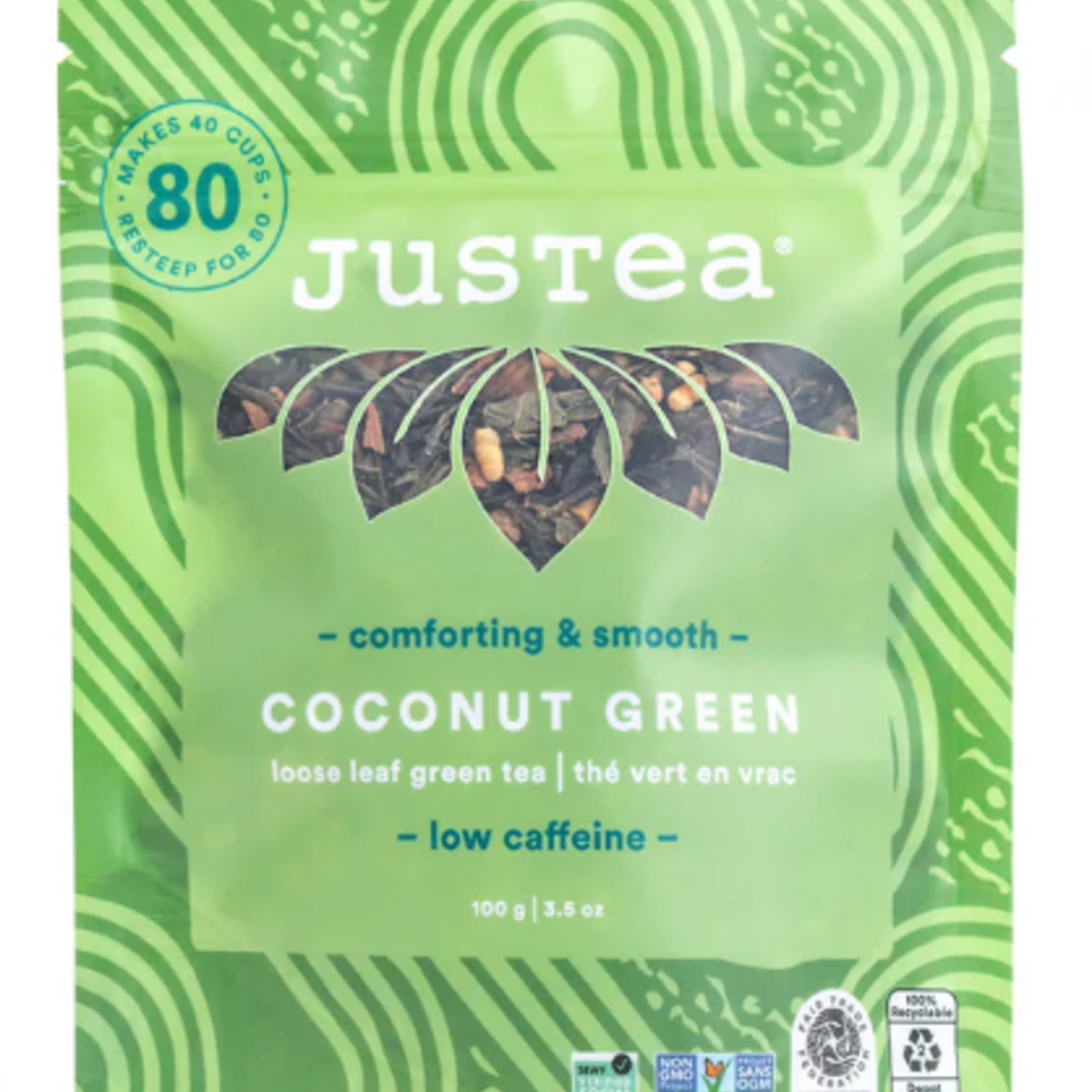 JusTea Coconut Green-Stand Up Pouch
