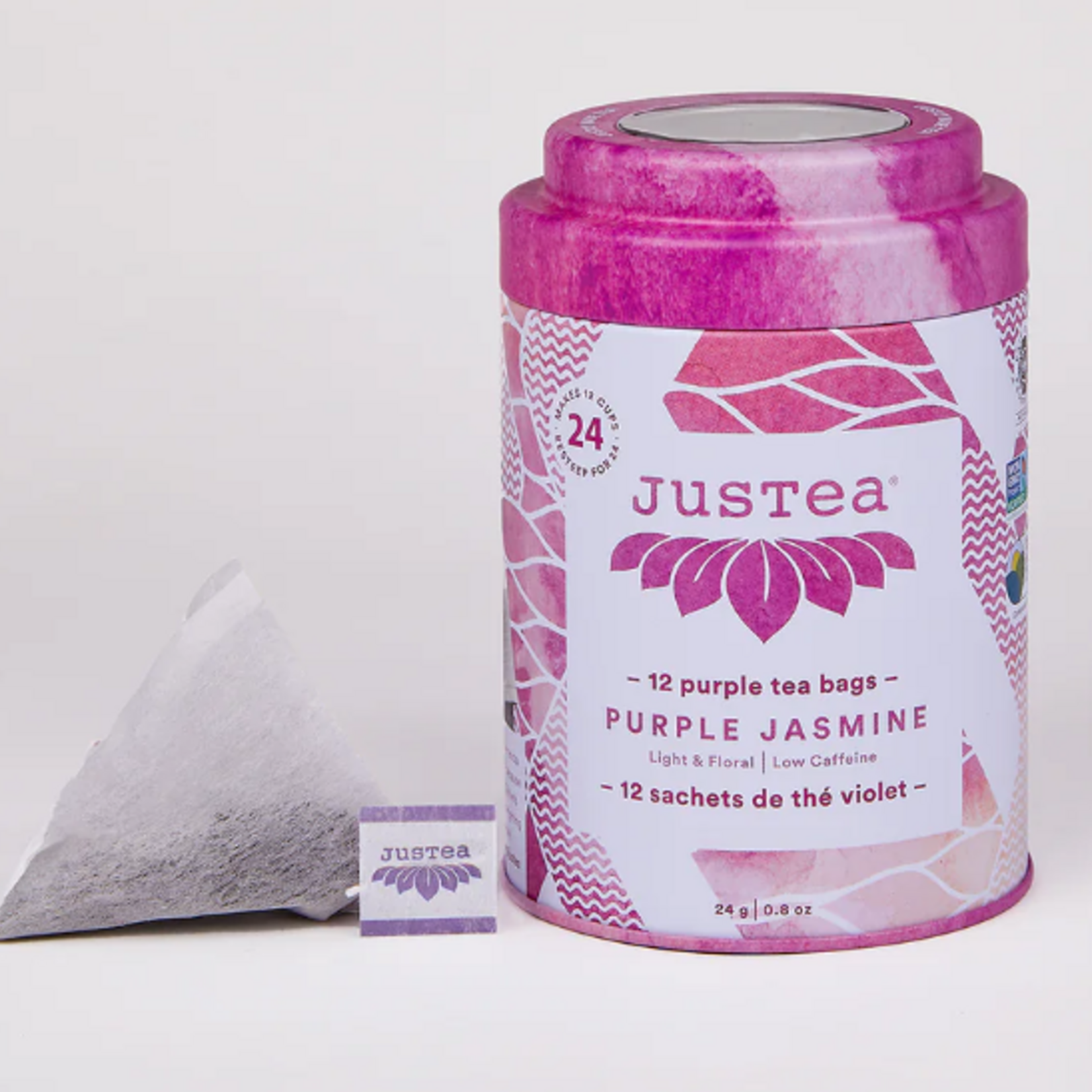 JusTea Purple Jasmine Tea Bag Tin