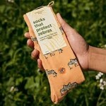 Conscious Step Socks that Protect Zebras- Orange- Medium