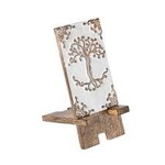 Ten Thousand Villages Vasai Mango Wood Phone Stand - Tree of Life