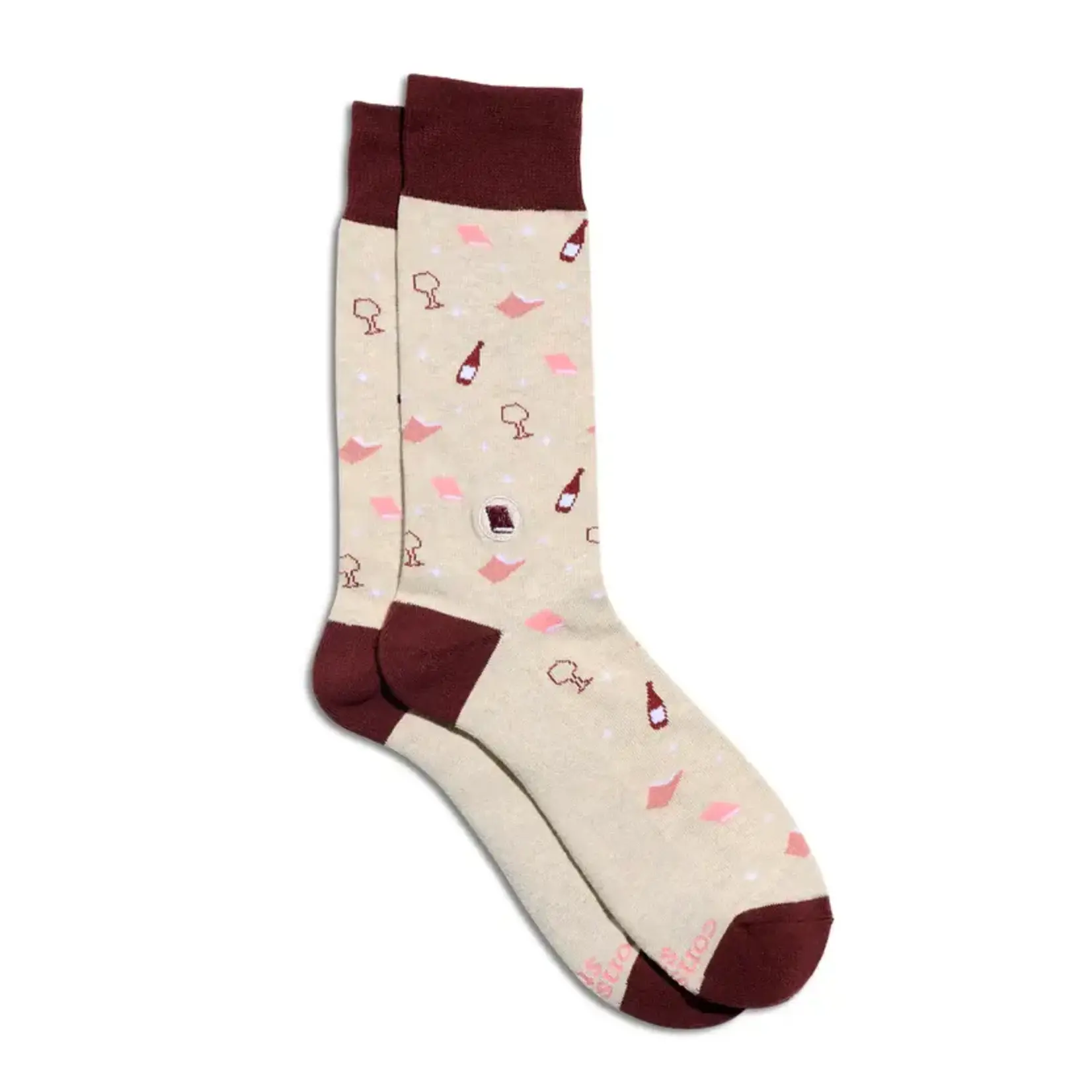 Conscious Step Socks that Give Books- Wine and Books- Medium