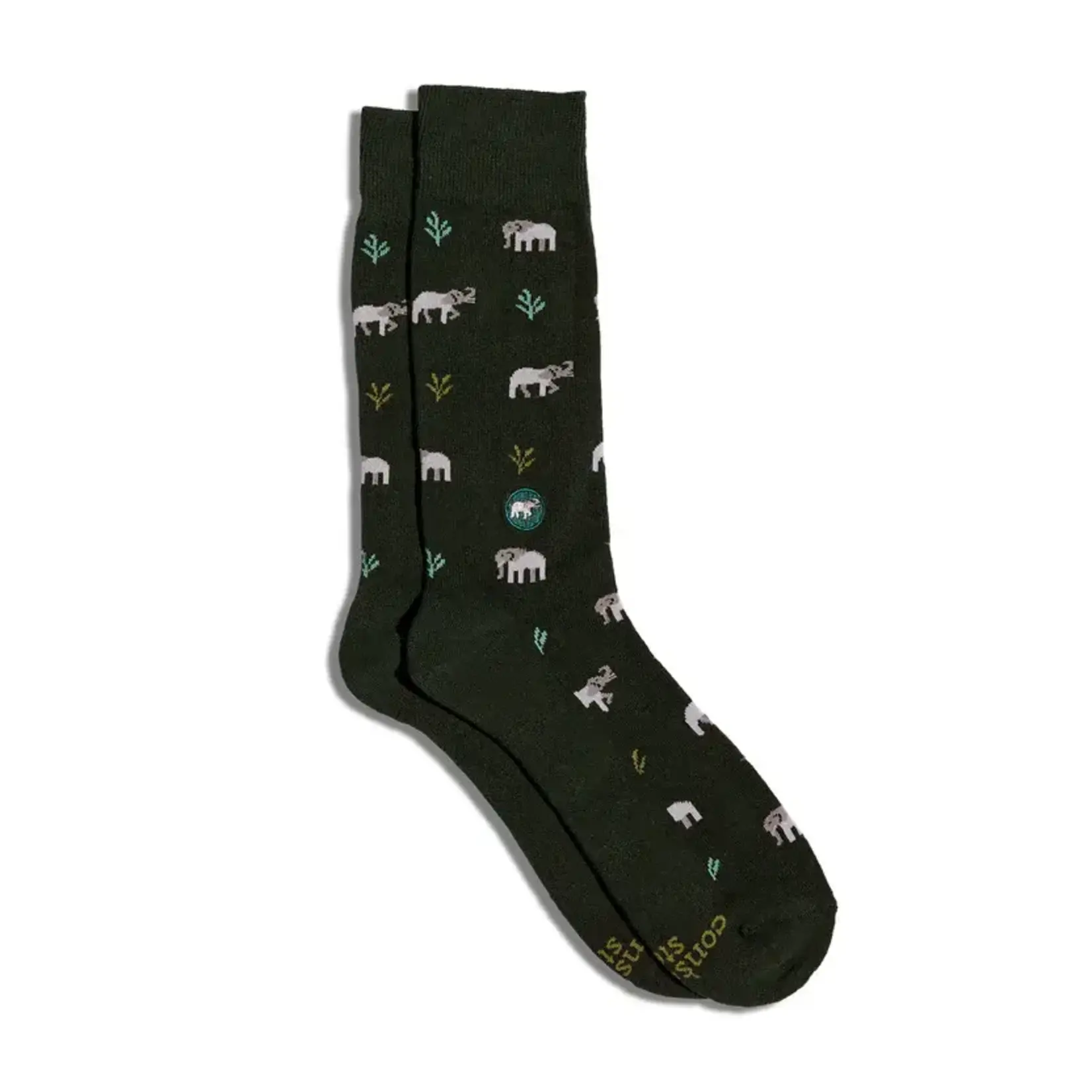 Conscious Step Socks that Protect Elephants- Green-Medium