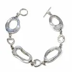 Global Crafts Mother-of-Pearl Ring Link Bracelet