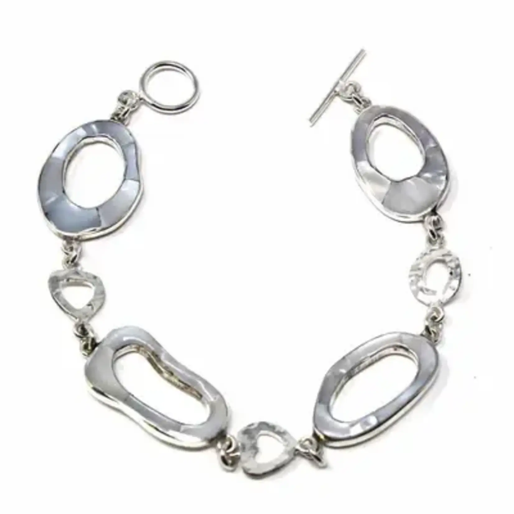 Global Crafts Mother-of-Pearl Ring Link Bracelet