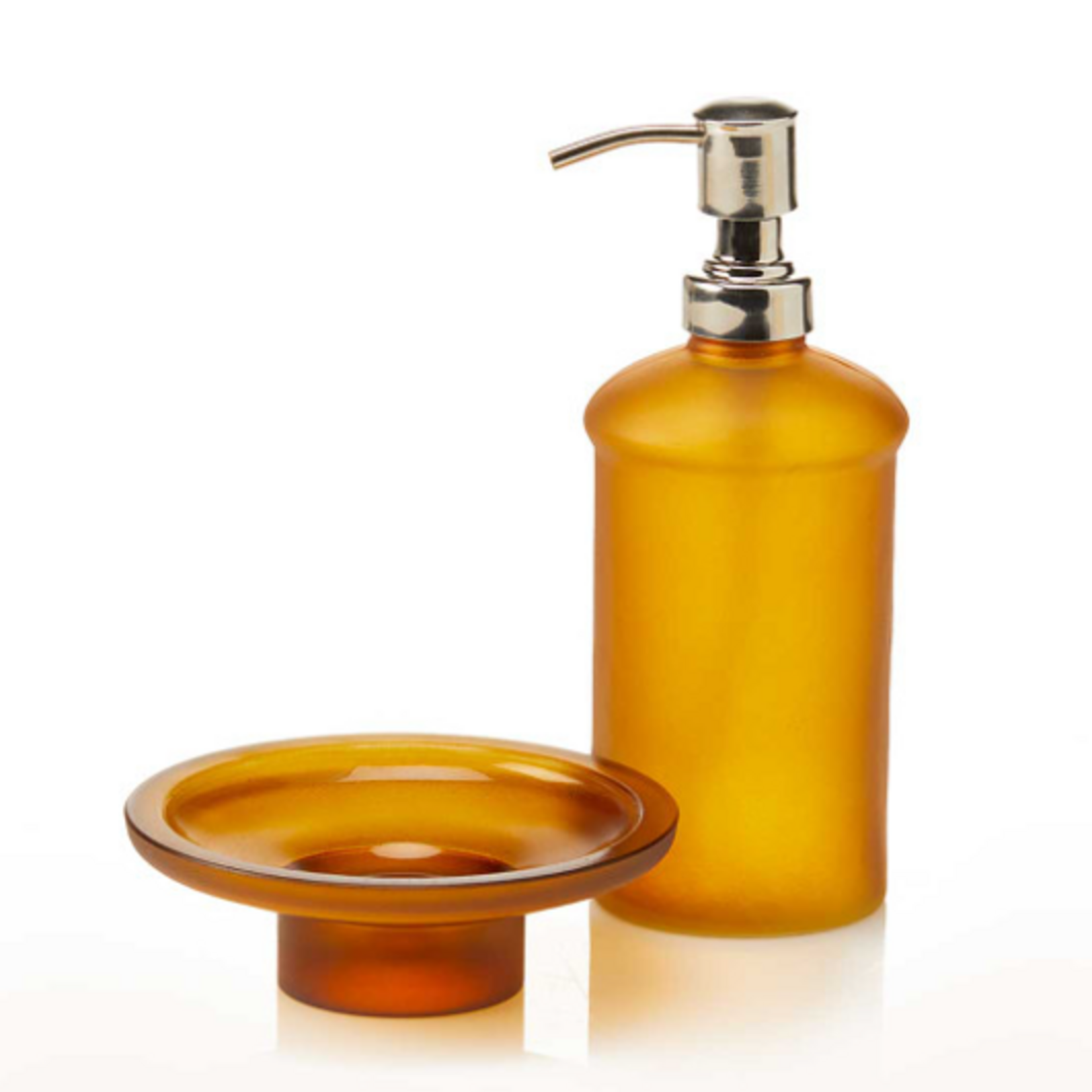 Serrv Amber Frosted Recycled Glass Bath Set