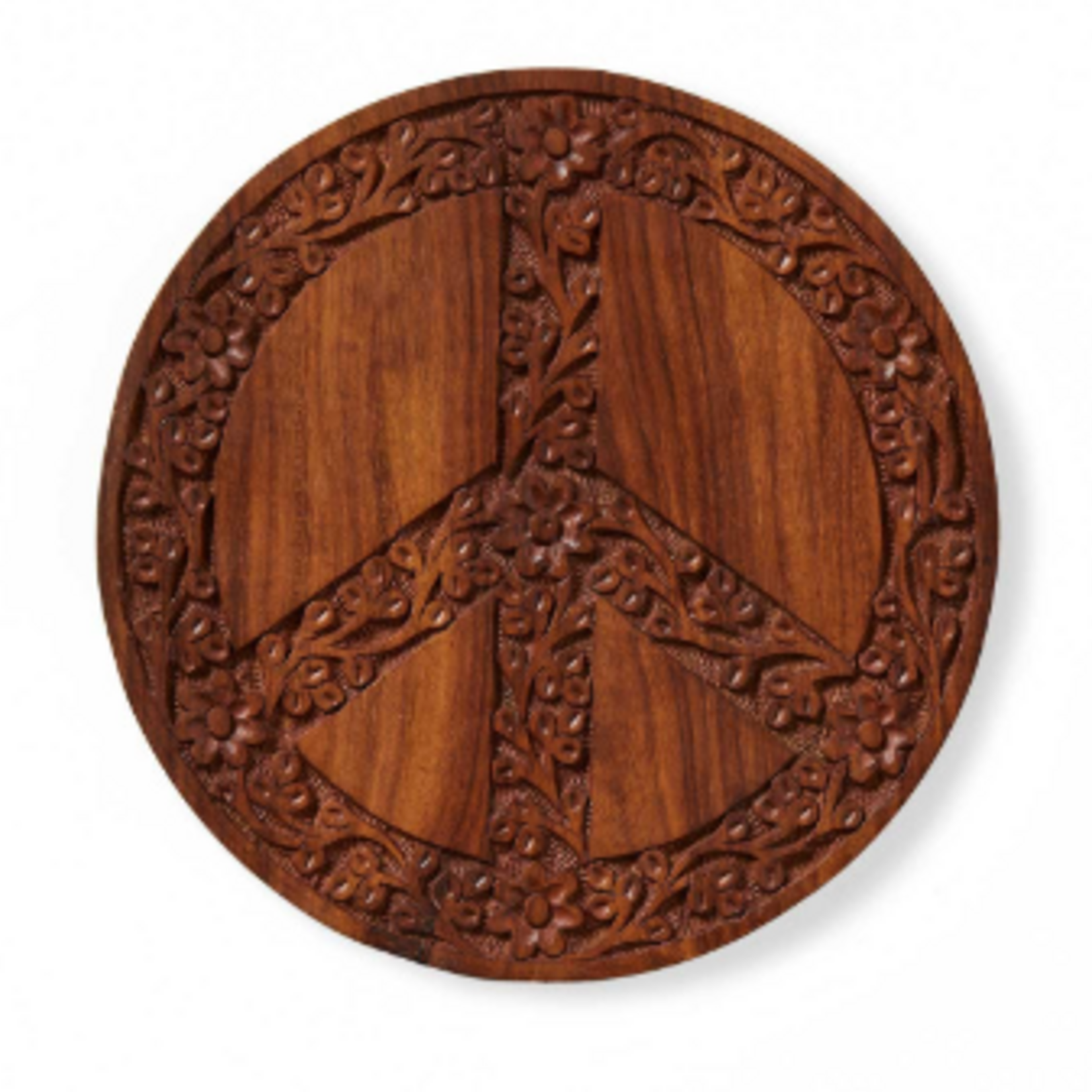 Serrv Floral Peace Shesham Trivet