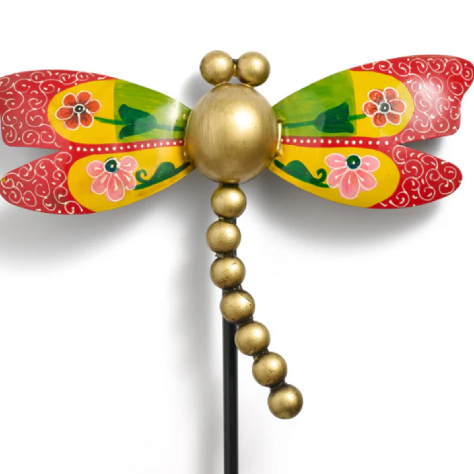 Ten Thousand Villages Vikaas Hand Painted Dragonfly Garden Stake