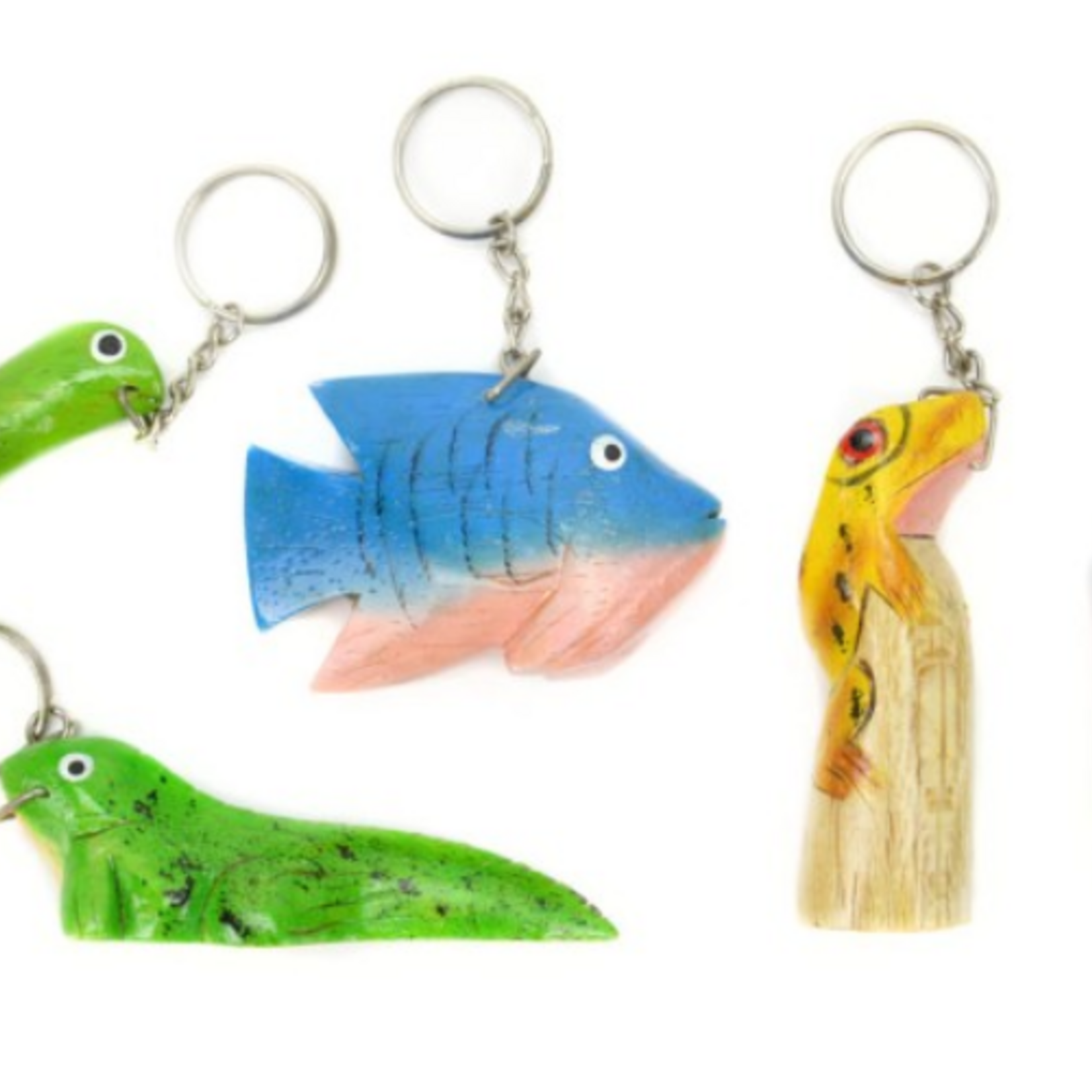 Minga Imports Balsa Wood Animal Keychain