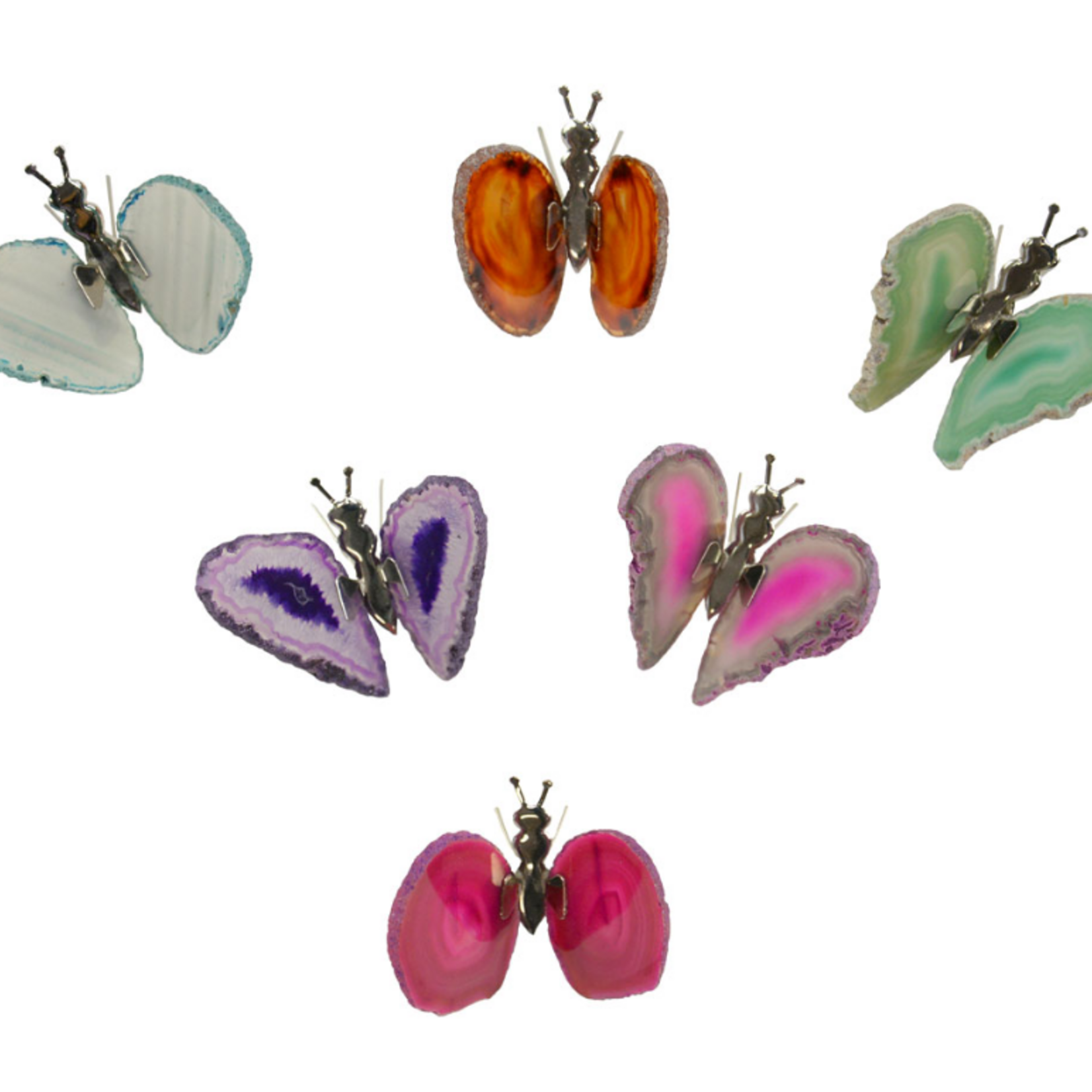 Minga Imports Agate Butterfly-Assorted