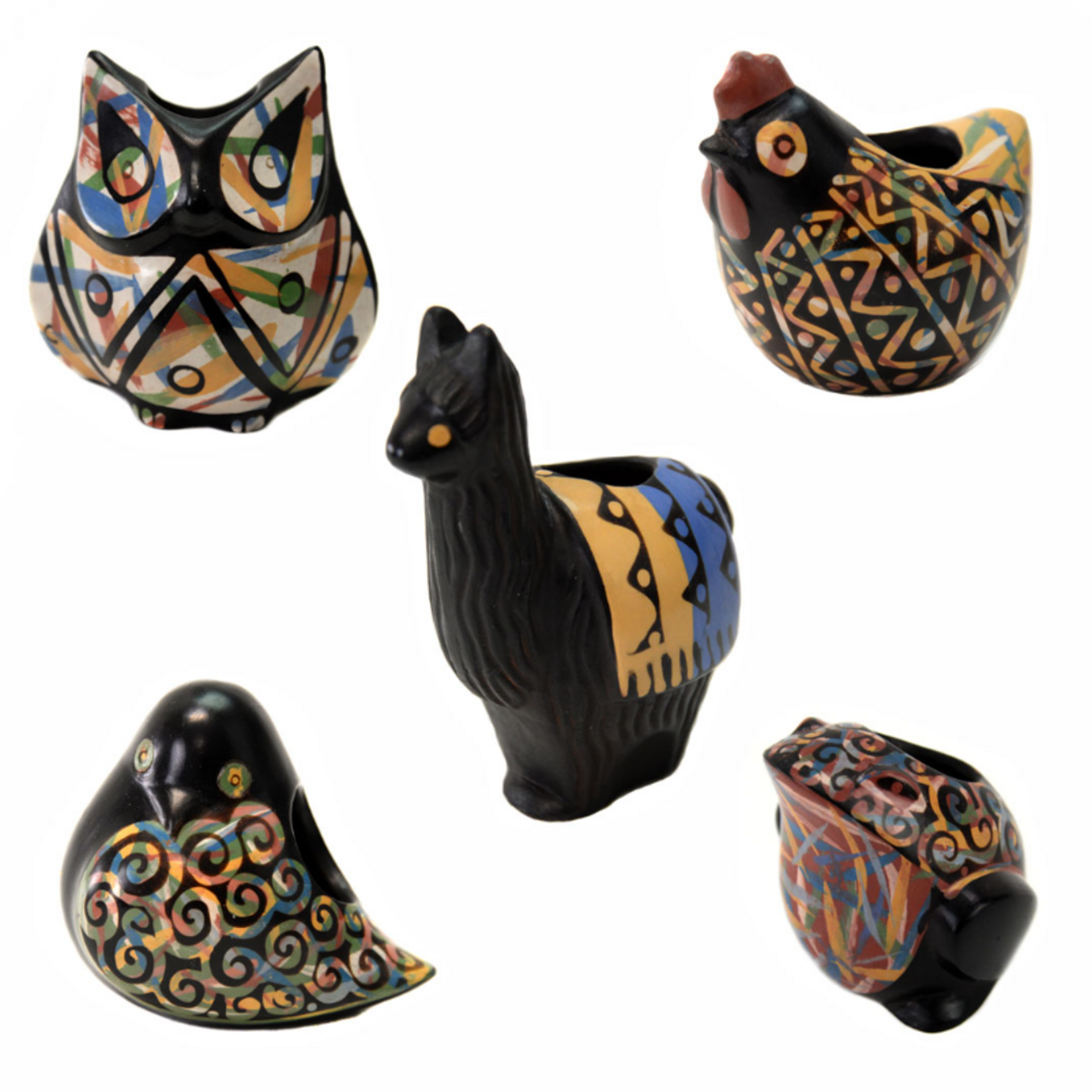 Minga Imports Chulucana Vase/Pen/Candle Holder- Assorted