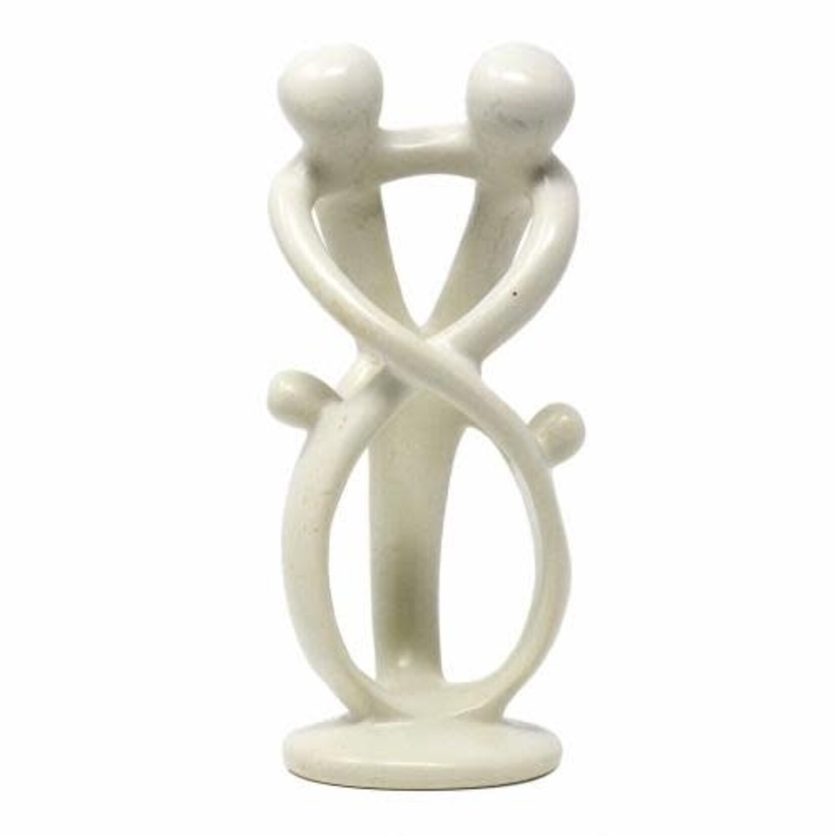 Global Crafts Family: 2 Parents 2 Children-8 Inch-Natural Stone