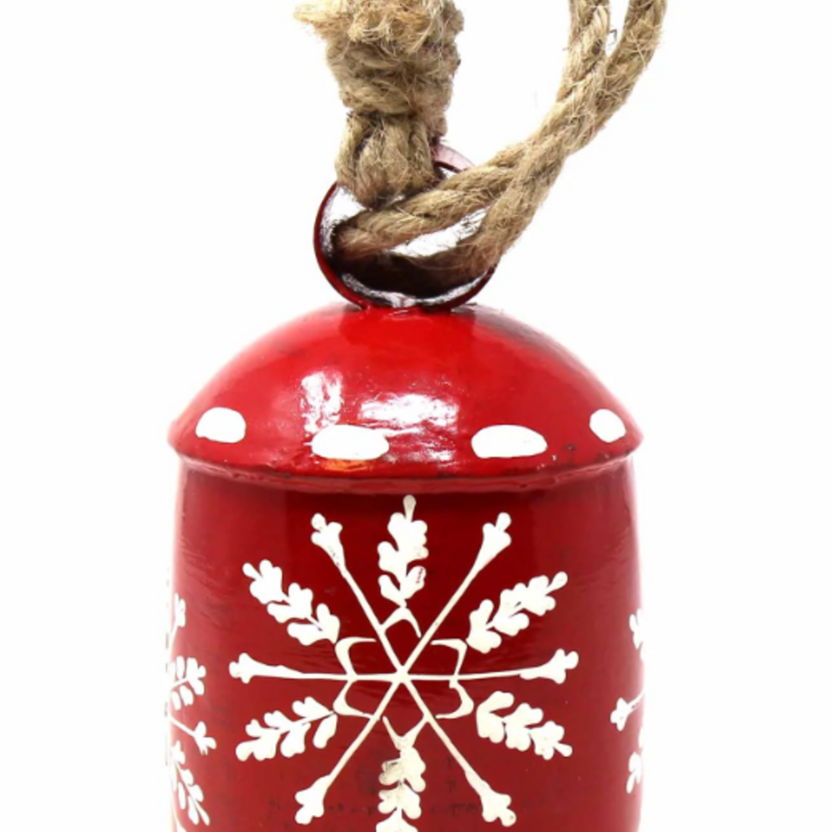 Global Crafts Recycled Rustic Snowflake Chime Iron Hanging Bell