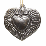 Global Crafts Radiant Heart Haitian Metal Drum Christmas Ornament