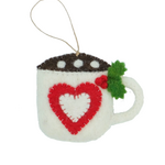 Global Crafts Mug Felt Holiday Ornament-Heart