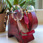 Global Crafts Elephant Eyeglass Stand in Red Wash