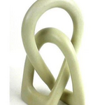 Global Crafts Lover's Knot Soapstone Sculpture- Natural Stone- 6 inch