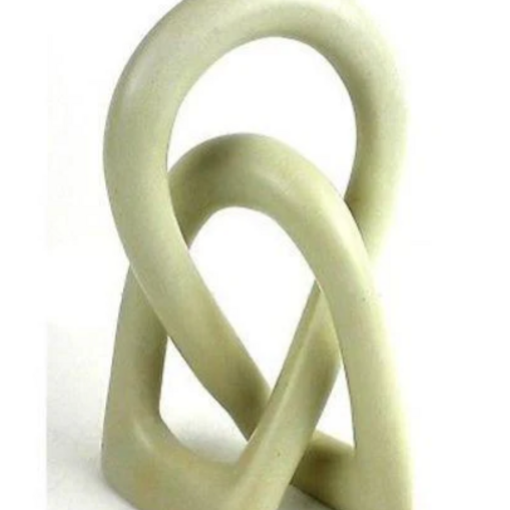 Global Crafts Lover's Knot Soapstone Sculpture- Natural Stone- 6 inch