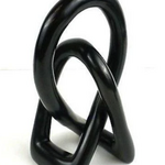 Global Crafts Lover's Knot Soapstone Sculpture, Black Finish- 6 inch