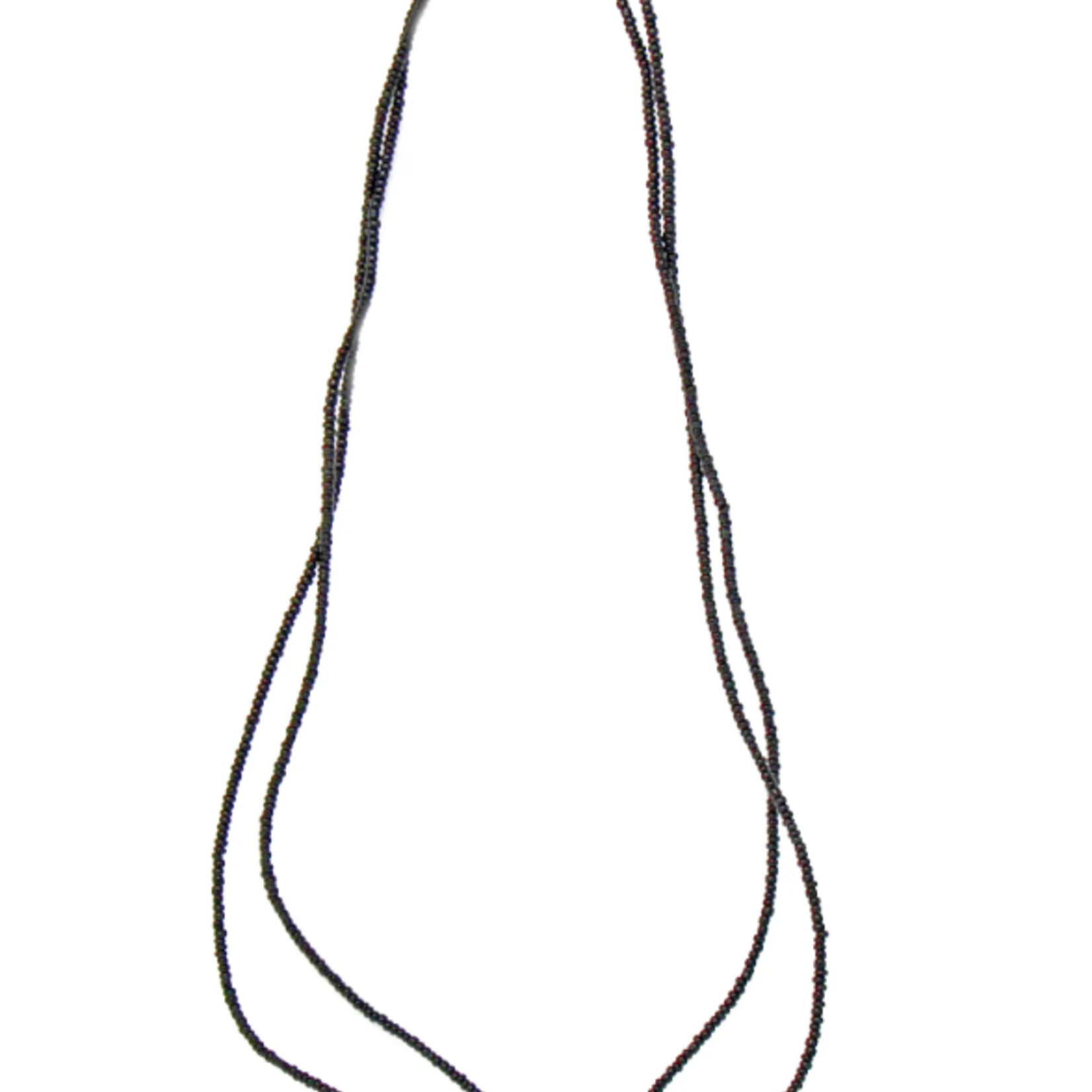 Global Crafts Long Single Strand Massai Necklace-Black
