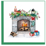 Quilling Card Cozy Holiday Fireplace Quilled Card