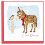 Quilling Card Winter Donkey and Friend Quilled Card