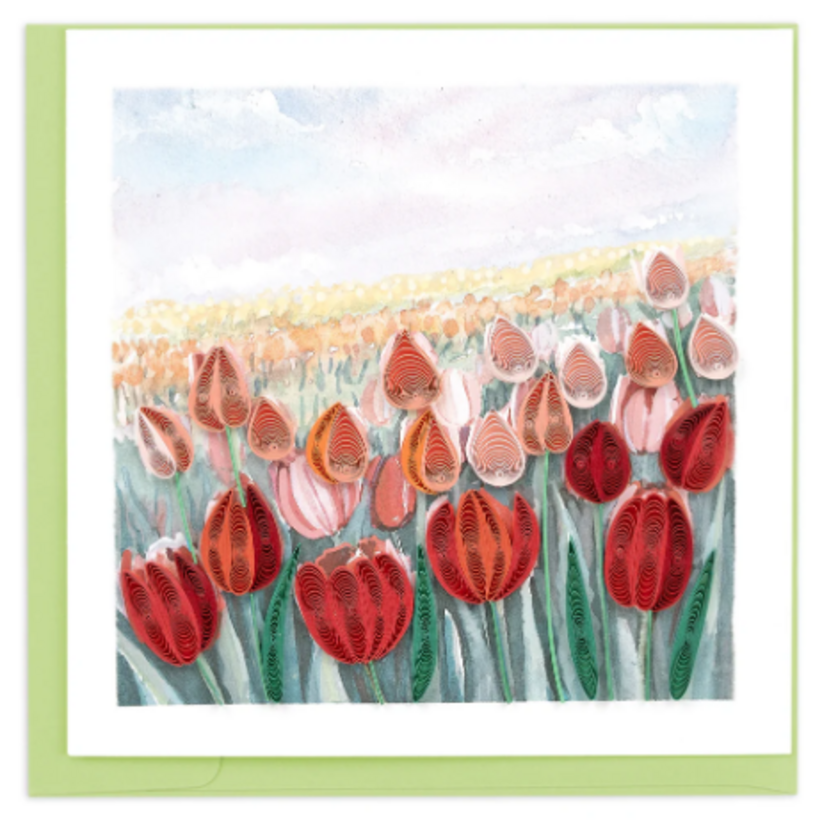 Quilling Card Tulip Field Quilled Card