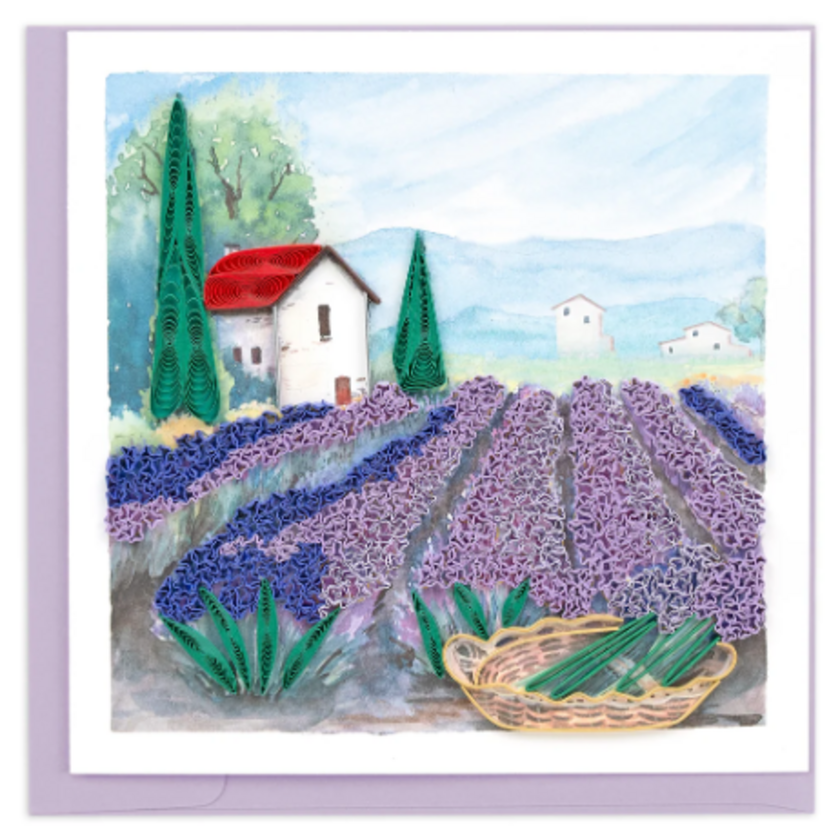 Quilling Card Lavender Fields Quilled Card