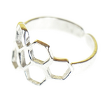 Global Crafts Honeycomb Adjustable Brass Ring