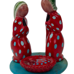 Global Crafts Soapstone Painted Creche Kenya Christmas Nativity Set with Base
