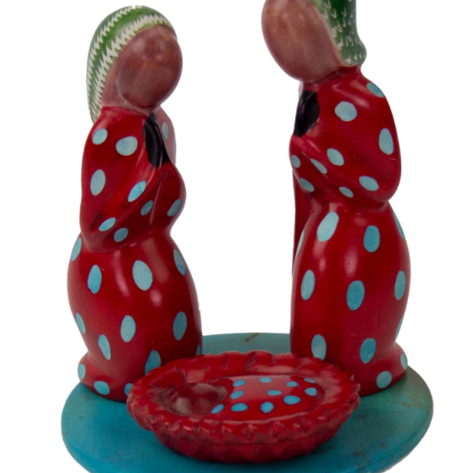 Global Crafts Soapstone Painted Creche Kenya Christmas Nativity Set with Base