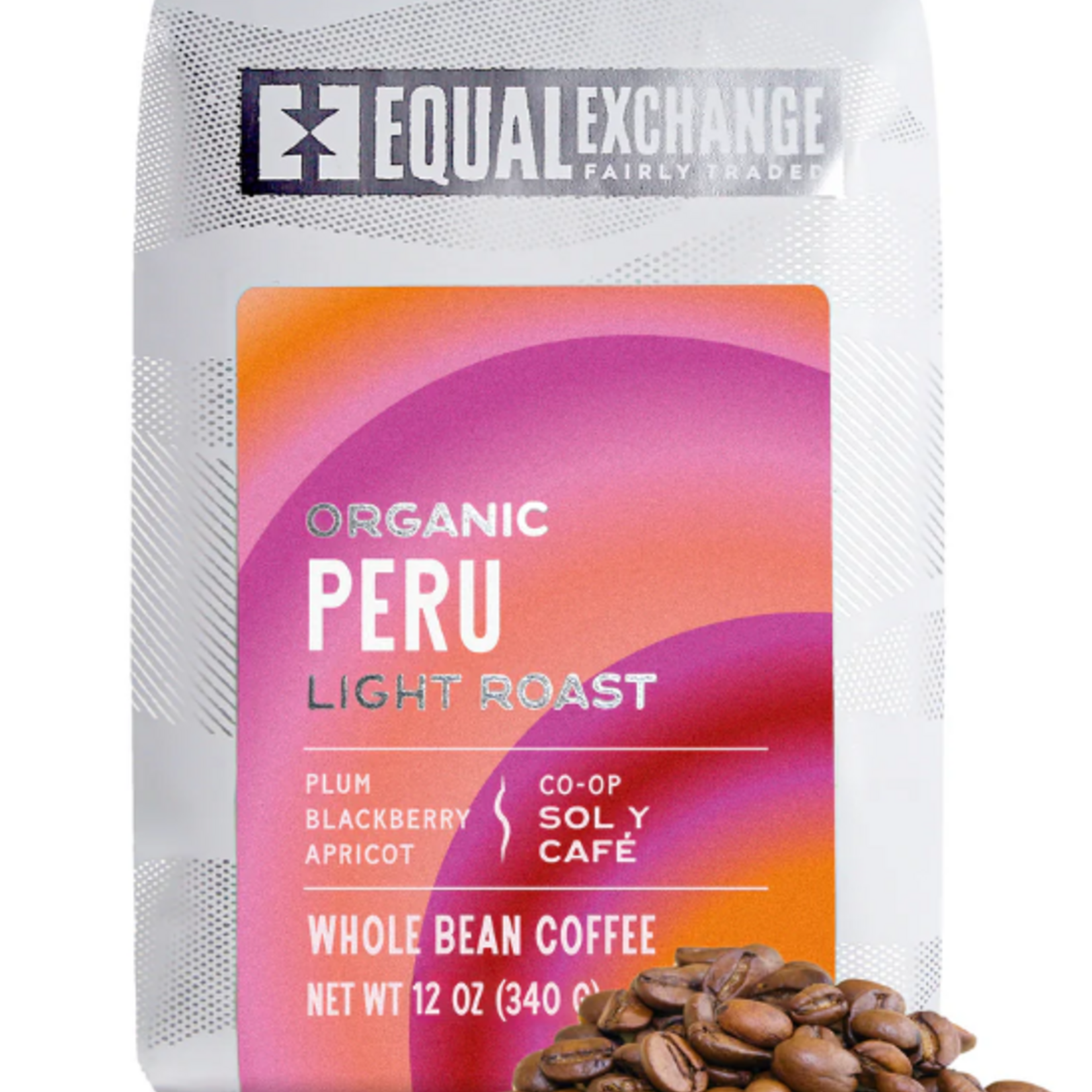 Equal Exchange Organic Peru Light Roast Coffee, 12oz Whole Bean